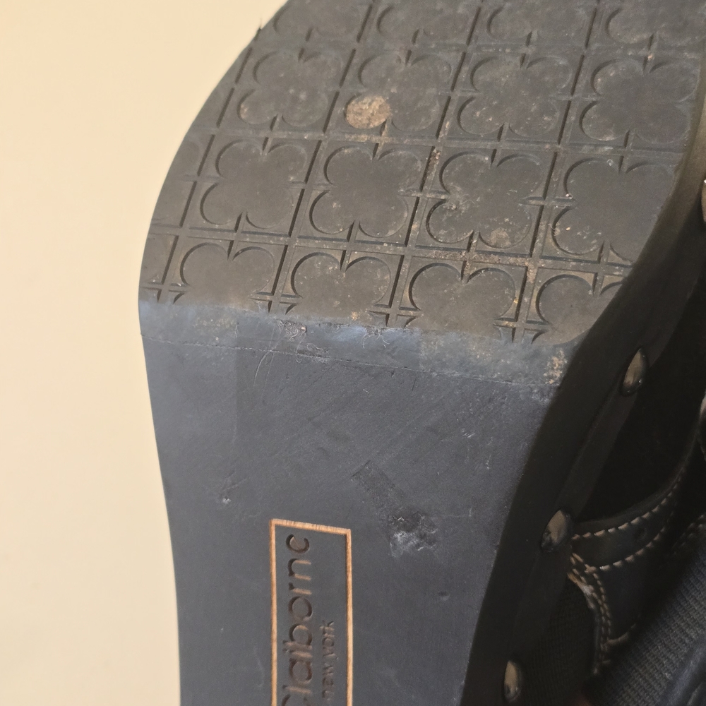 Liz Claiborne Black Suede Mules with Buckle - Picture 9 of 10